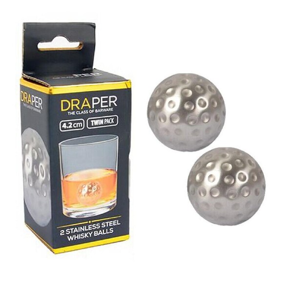 Ozoffer 2Pcs Stainless Steel Whiskey Ball Party Gift Set Ice Chilling Ball