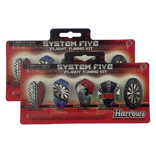 2x 5pc Harrows System Five Dart Flight Tuning Kit/Set Sports Training Equipment