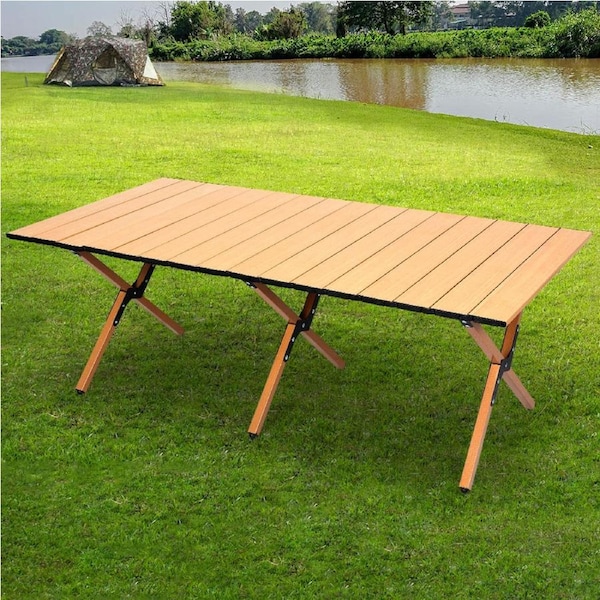 Levede Folding Camping Table Foldable Portable Picnic Outdoor Egg Roll BBQ Desk