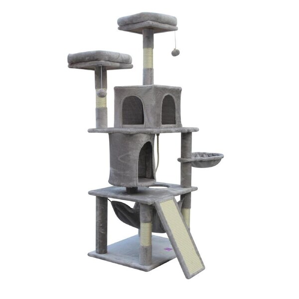 YES4PETS Large Cat Scratching Post Tree Scratcher Pole-Little Grey