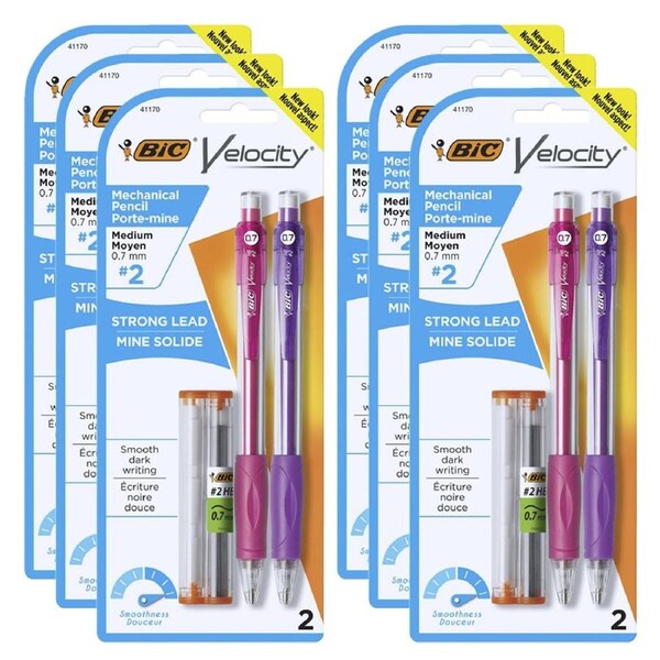 12pc Bic Velocity Mechanical Drawing Pencil Original w/Refil Set 0.7mm Assorted