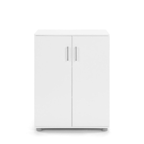 Design Square Monica Low Cupboard Multi-purpose Storage Cabinet 2-Doors - White