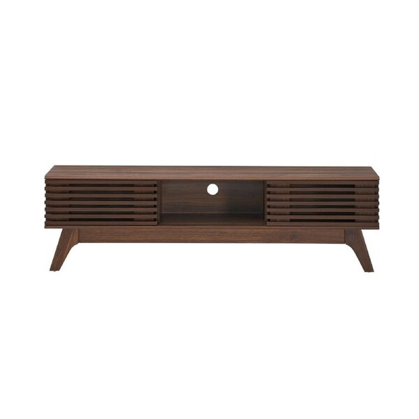 Design Square Camille Wooden Lowline Entertainment Unit TV Stand 150cm - Walnut