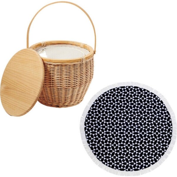 Sunnylife Round Towel and Picnic Basket Set