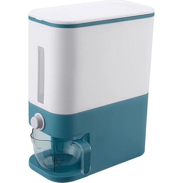 Ozoffer 12KG Rice Cereal Dispenser Grain Container Auto Food Storage Box Measuring Cup