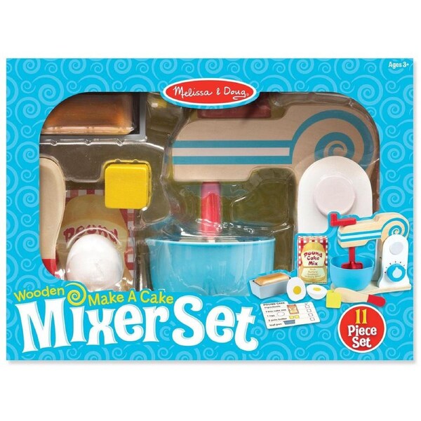 Wooden Make-A-Cake Mixer Set