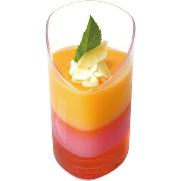 60PCS Mini Dessert Cups Slanted Traingle Tumblers Appetizer Jelly Mousse Wedding