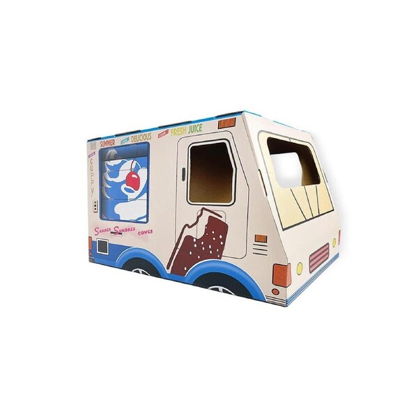 Ice Cream Van Cat Scratcher (Blue) - 38x39x37cm