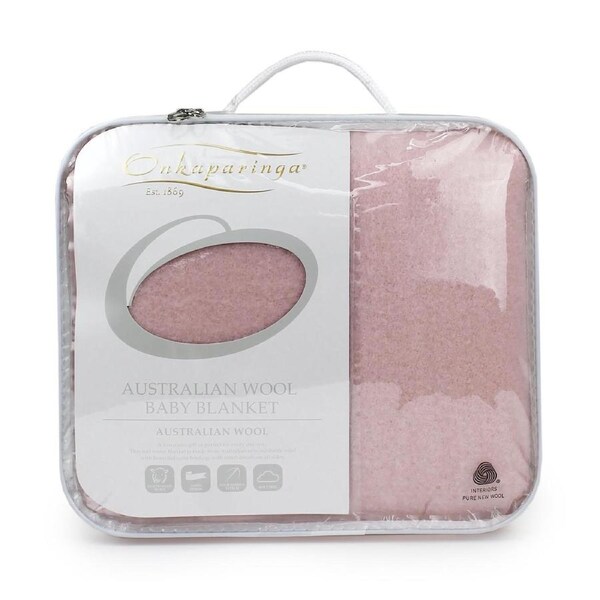 Australian Wool Baby Blanket (Pink) - Cot
