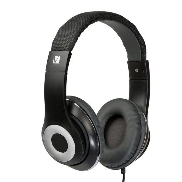 Verbatim Stereo Headphone Classic Black Headphones Over-Ear Design, 1.2m Cable [65066]