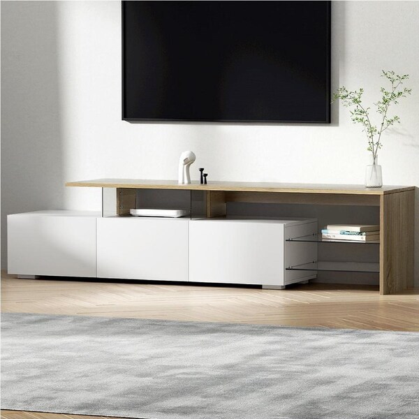 180cm Artiss TV Unit Entertainment TV Cabinet Wood White James