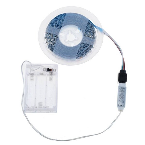 Ozoffer 2X RGB LED Strip 5m Light Battery Operated Requires 300LED 3 x AA Batteries