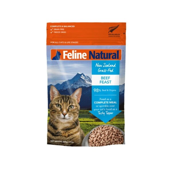 Feline Natural Freeze Dried Cat Food Beef Feast 320G