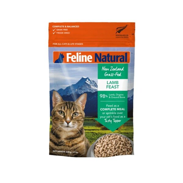 Feline Natural Freeze Dried Cat Food Lamb Feast 320G