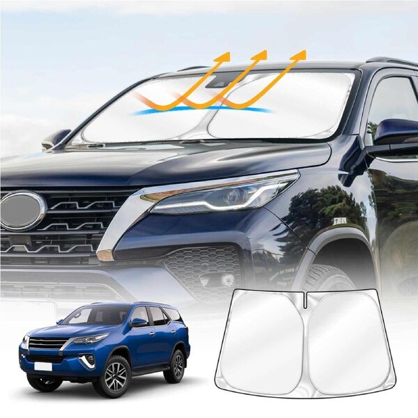 WindScreen Sun Shade for Toyota Fortuner 2015-Onwards Blocks UV Rays Foldable Custom Wind Screen Sun Visor Protector