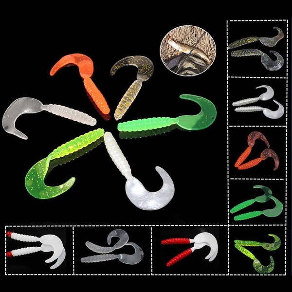 20 lures Plastic 35mm Paddle Tail Soft Fishing Lure