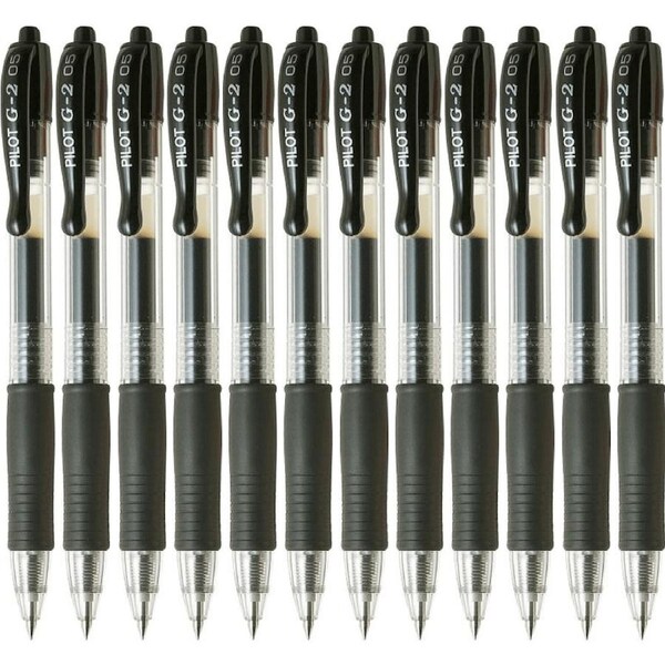 Pilot G2 Retractable Gel Ink Pen Extra Fine 0.5mm Black Box 12