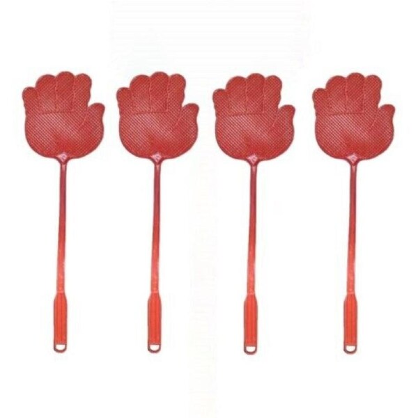 4PK Fly Swatter Fun Hand Design Flexible Flies Insects 44.5 x 11.5cm