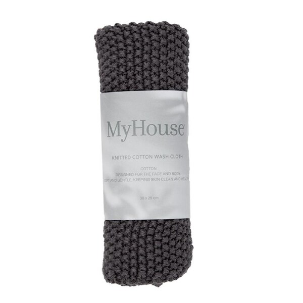MyHouse Knitted Wash Cloth 30X25cm - Graphite