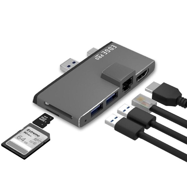mbeat Edge Pro Multifunction USB-C Hub For Surface Pro 5/6 - Black