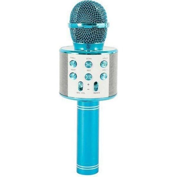 Ozoffer Wireless Bluetooth Karaoke Microphone Speaker Handheld Mic USB Player KTV Q9 Blue