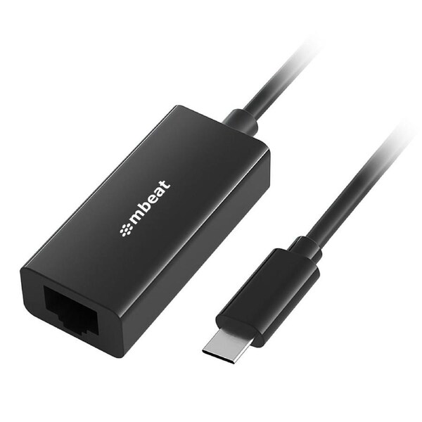 mbeat USB-C Gigabit Ethernet Adapter - Black