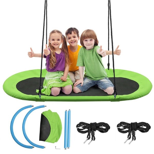 Costway Giant Tree Swing Outdoor Adjustable Outdoor Hammock Chair Backyard Gift Green