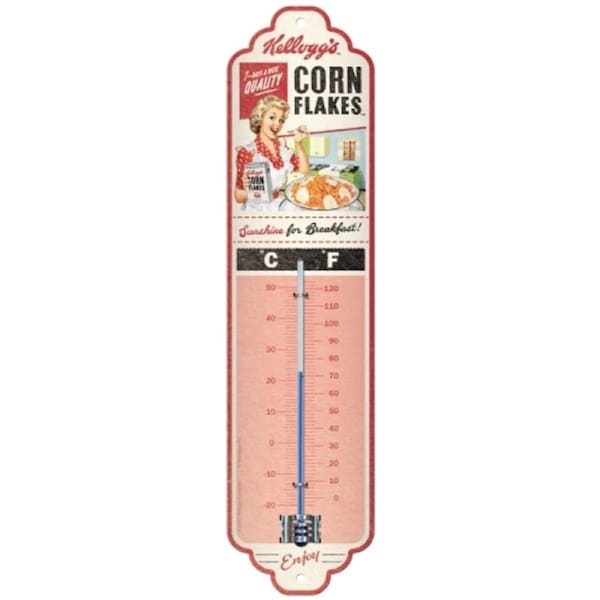 Nostalgic Art 28x6.5cm Thermometer Kellogg's Corn Flakes Sunshine for Breakfast
