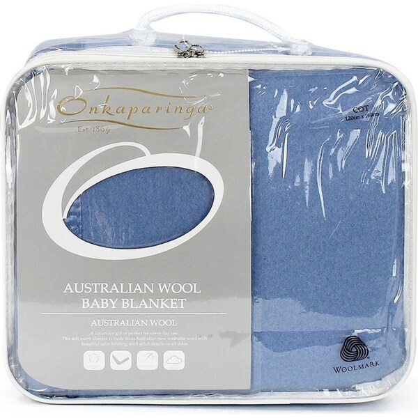 Onkaparinga Baby 120x160cm Soft Wool Warm Blanket Home/Nursery Bedding Blue