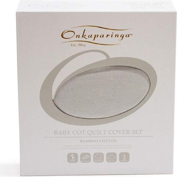 Onkaparinga Baby Bamboo 100x120cm Cotton Jersey Bed Quilt Cover Blanket Silver