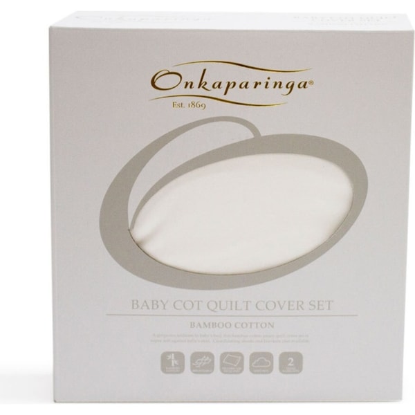 Onkaparinga Baby Bamboo 100x120cm Cotton Jersey Bed Quilt Cover Blanket White
