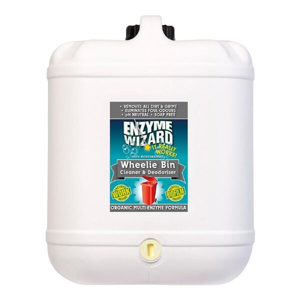 Enzyme Wizard Wheelie Waste/Trash Bin Dirt/Grime Odour Cleaner & Deodoriser 20L