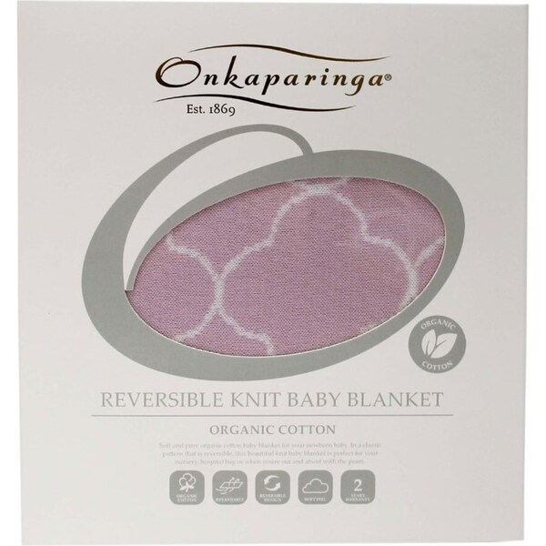 Onkaparinga Reversible Baby Clouds Organic Cotton Blanket Nursery Bedding Pink
