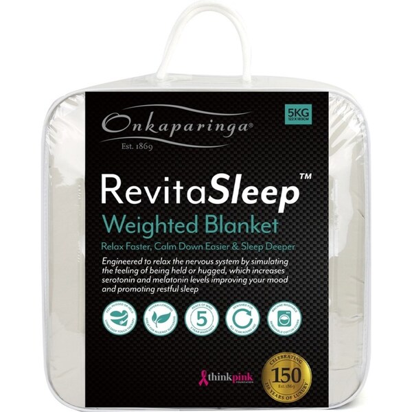 Onkaparinga Family 5kg Cotton 122x183cm Weighted Blanket Home Bedding Oatmeal