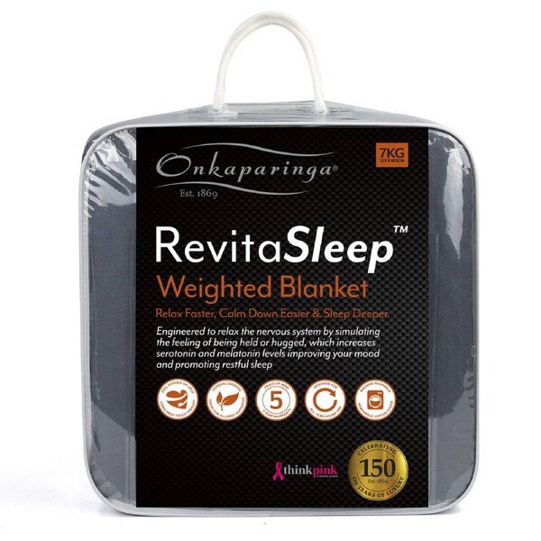 Onkaparinga Family 7kg Cotton 122x183cm Weighted Blanket Home Bedding Charcoal
