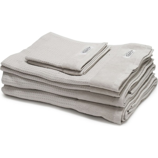6pc Onkaparinga Mossman 100% Cotton Bath/Face/Hand Towel Bathroom Set Silver