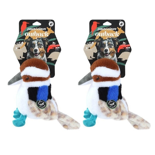 2x Paws & Claws Outback Buddies Bush Kooka Pet/Dog Interactive Soft Plush Toy