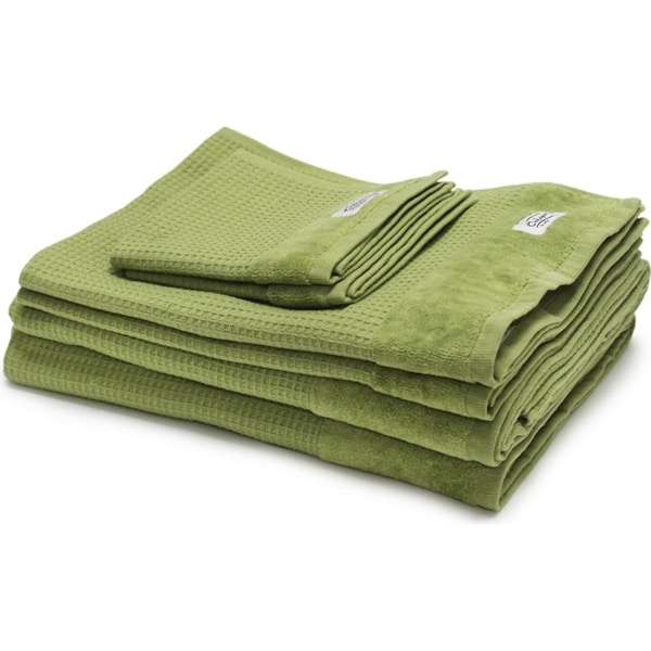 6pc Onkaparinga Mossman 100% Cotton Bath/Face/Hand Towel Bathroom Set Tarragon