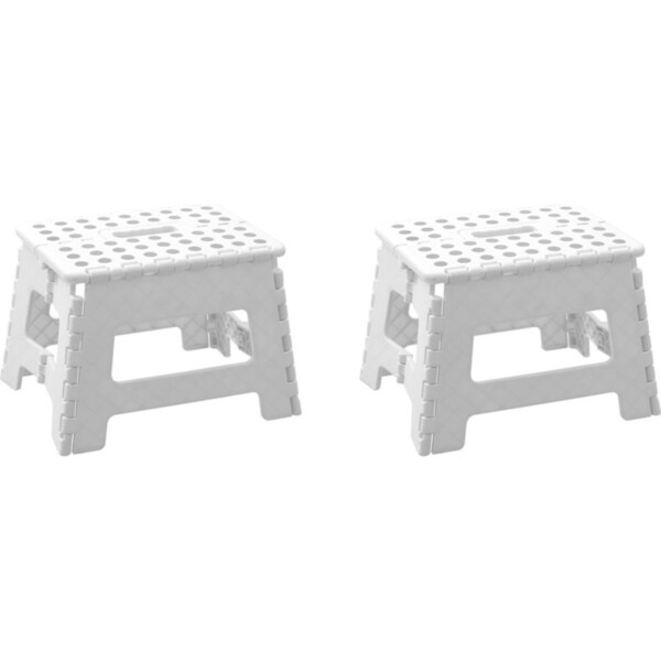 2x Boxsweden Foldaway 29x22cm Step Stool Chair Indoor/Outdoor Seat Small White