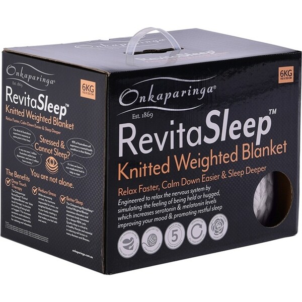 Onkaparinga 6kg Knitted Weighted Sleeping Blanket Heavy Home Bedding Silver