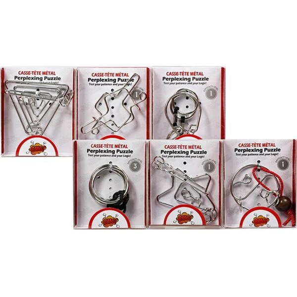 6pcs Puzzle Brain Teaser Metal Wire Classic Puzzles Disentanglement IQ Game Toy