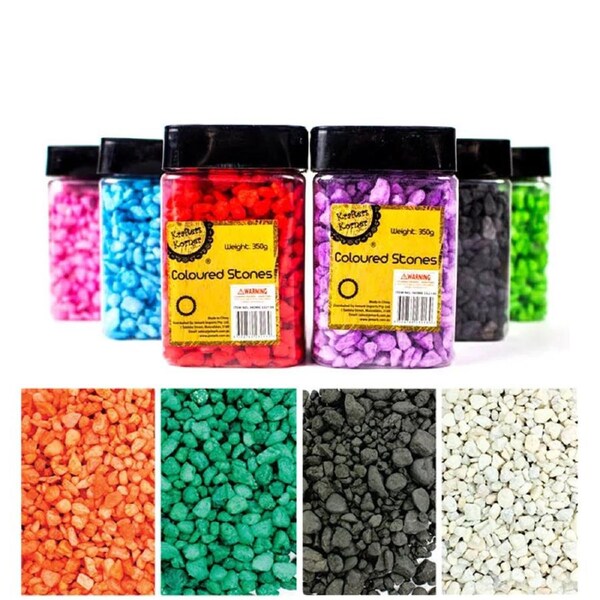 6 X 350G Gravel Stones Coloured Pebbles Garden Decorative Fish Tank Stones