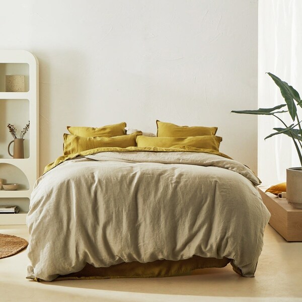 MyHouse Linen Quilt Cover 245X210cm - Natural - King