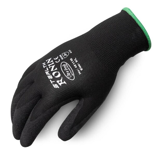 Ronin Stealth Nitrile Soft Foam Coated Nylon Gloves 15 Gauge - Small