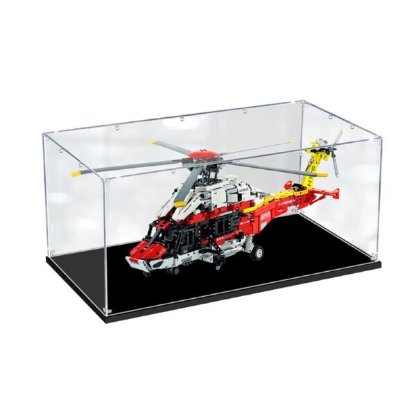 Acrylic Display Case for LEGO 42145 Technic Airbus H175 Rescue Helicopter Figure Storage Box Dust Proof Glue Free