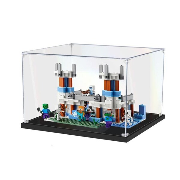 Acrylic Display Case for LEGO 21186 Minecraft The Ice Castle Figure Storage Box Dust Proof Glue Free