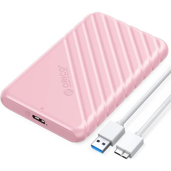Orico 2.5" External Hard Drive Enclosure USB to SATA for HDD/SSD 7/9.5mm - Pink [25PW1-U3-PK]
