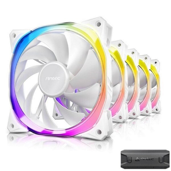 Antec Fusion 5x 120mm ARGB PWM HB white Fans with ARGB Controller, SYNC 5V-3PIN [Fusion 120 ARGB W_5PK]