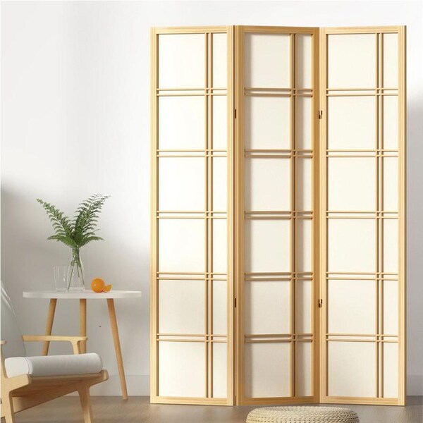 3 Panel Artiss Room Divider Screen 132x179cm Nova Natural