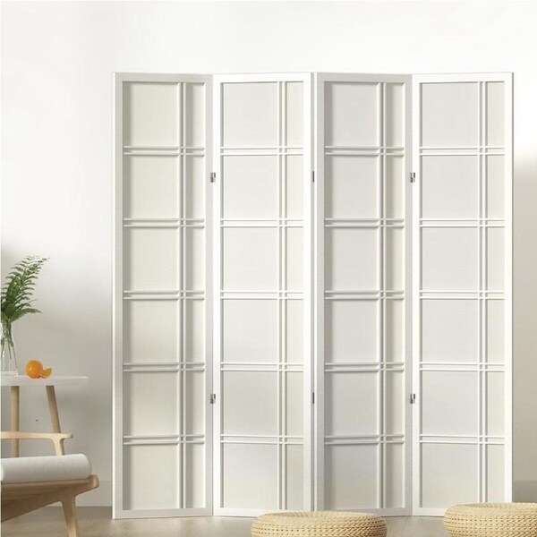 4 Panel Artiss Room Divider Screen 176x179cm Nova White